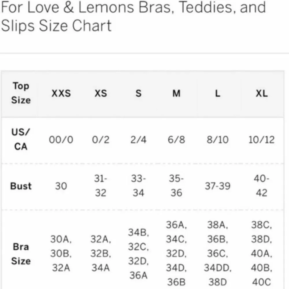 For Love & Lemons Romantic Roses Bra - Size Large (38A, 36B/C, 34DD, 38D)